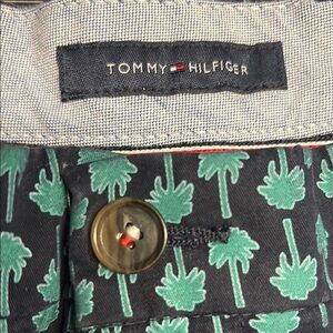 Tommy Hilfiger Black and Green Tree Pattern Shorts